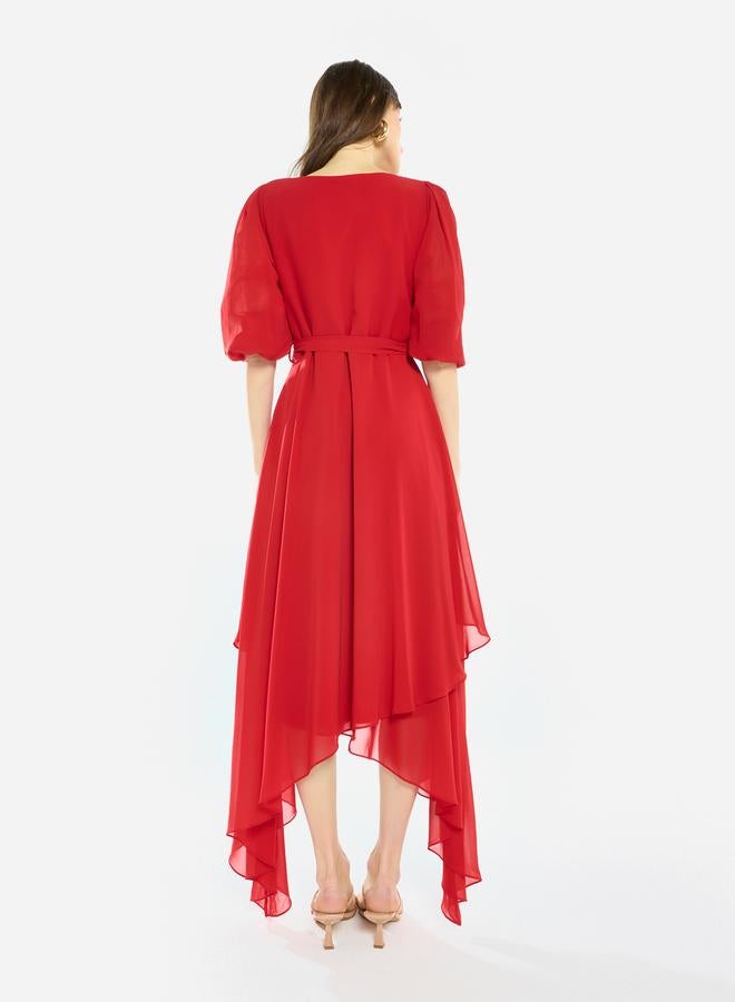 House of Moda Women Asymmetric Layered Chiffon Maxi Dress - Image 5